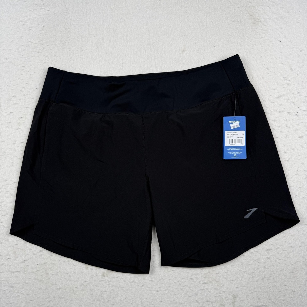 Brooks Shorts Womens XL Black Chaser 7 Inseam Running Athletic Performance
